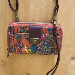 Sakroots Owl Crossbody/Wristlet Wallet
